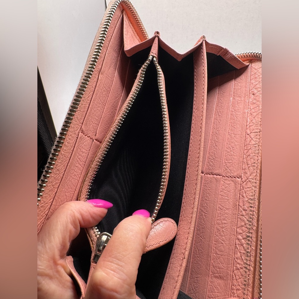 Vintage BALENCIAGA Long Wallet Leather Soft Pink - Picture 11 of 16